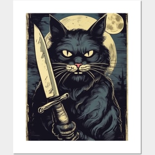 scary cat Posters and Art